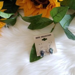 Silver/Abalone Turtle Earring